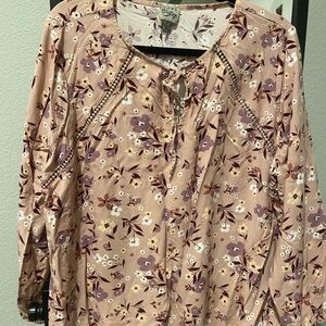 Como Vintage Floral Blouse in Pink and Purple